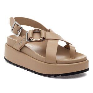 J Slides NWOT SZ 8 Solara Strappy Sand Leather Sandal Comfort Boho Resort